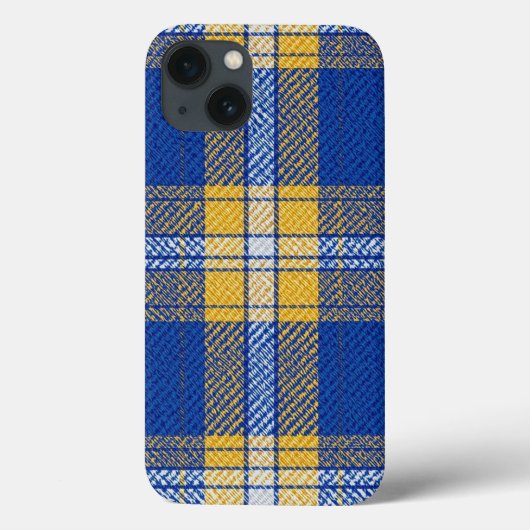 Tartan Plaid Blue and Yellow iPhone / iPad case (Achterkant)