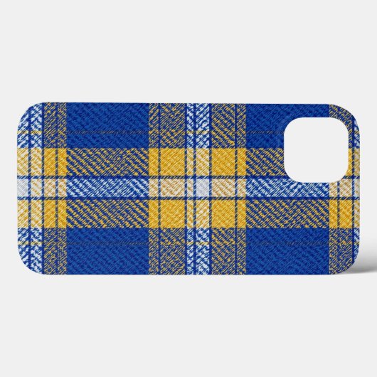 Tartan Plaid Blue and Yellow iPhone / iPad case (Achterkant (horizontaal))