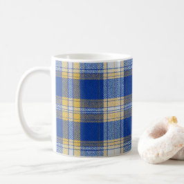 Tartan Plaid Blue and Yellow  Koffiemok