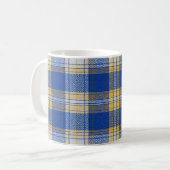 Tartan Plaid Blue and Yellow  Koffiemok (Voorkant links)