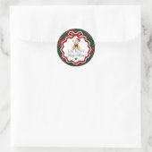 Tartan Plaid Christmas Baby Shower Envelope Seal Ronde Sticker (Tas)