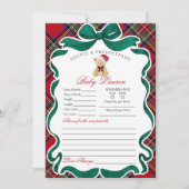 Tartan Plaid Christmas Bear Advice for Baby Card Kaart (Voorkant)
