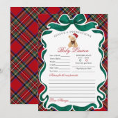 Tartan Plaid Christmas Bear Advice for Baby Card Kaart (Voorkant / Achterkant)