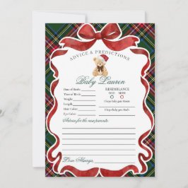 Tartan Plaid Christmas Bear Advice for Baby Card Kaart