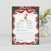 Tartan Plaid Christmas Bear Advice for Baby Card Kaart (Staand voorkant)