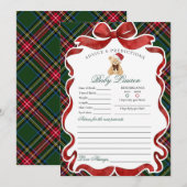 Tartan Plaid Christmas Bear Advice for Baby Card Kaart (Voorkant / Achterkant)