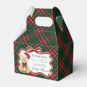 Tartan Plaid Christmas Bear Baby Shower Favor Box Bedankdoosjes (Achterkant)
