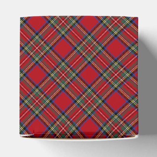Tartan Plaid Christmas Bear Baby Shower Favor Box Bedankdoosjes (Bovenkant)