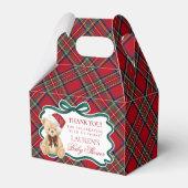 Tartan Plaid Christmas Bear Baby Shower Favor Box Bedankdoosjes (Achterkant)