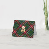 Tartan Plaid Christmas Bear Baby Thank You Card  Bedankkaart (Achterkant)