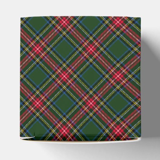 Tartan Plaid Christmas Bear Birthday Favor Box Bedankdoosjes (Bovenkant)