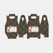 Tartan Plaid Christmas Bear Birthday Favor Box Bedankdoosjes (Uitgevouwen)