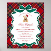 Tartan Plaid Christmas Bear Birthday Time Capsule Poster (Voorkant)