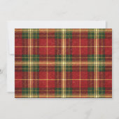 Tartan Plaid Christmas Red Bow Christmas Card Feestdagenkaart (Achterkant)