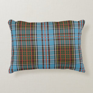 Tartan Plaid Clan Anderson Brown Blauwgroen contro Accent Kussen