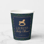 Tartan Plaid Classic Rocking Horse Baby Shower Papieren Bekers (Achterkant)