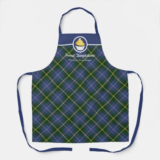 Tartan Plaid Cupcake Bakkerij Schort (Voorkant)