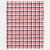 Tartan Plaid Deken in Koraal en Marine Hues (Voorkant)