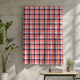 Tartan Plaid Deken in Koraal en Marine Hues