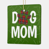 Tartan Plaid Dog Pawprint met Hondenhaar Keramisch Ornament (Links)