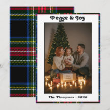 Tartan Plaid Familie Kerst Foto