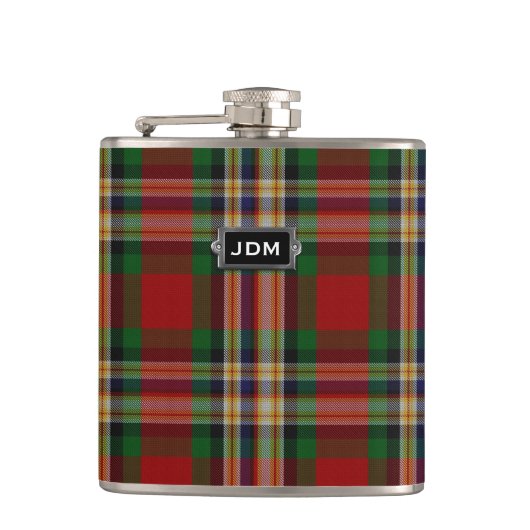 Tartan Plaid Fles Monogram Clan MacGill Heupfles (Voorkant)