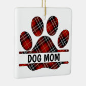 Tartan Plaid HOND MAM Pawprint Keramisch Ornament (Rechts)