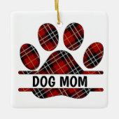 Tartan Plaid HOND MAM Pawprint Keramisch Ornament (Voorkant)