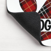 Tartan Plaid HOND MAM Pawprint Muismat (Hoek)