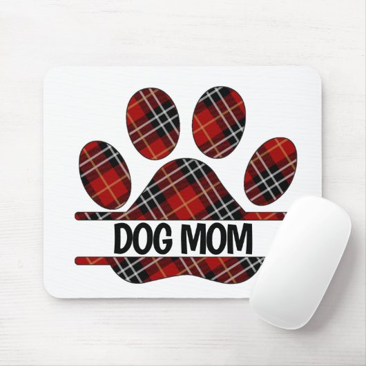 Tartan Plaid HOND MAM Pawprint Muismat (Met muis)