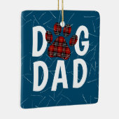 Tartan Plaid Hond Papa Pawprint Keramisch Ornament (Rechts)