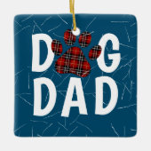 Tartan Plaid Hond Papa Pawprint Keramisch Ornament (Voorkant)