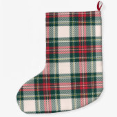Tartan Plaid INITIALEN Feestelijke Vakantie Classi Grote Kerstsok (Achterkant)