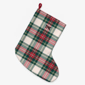 Tartan Plaid INITIALEN Feestelijke Vakantie Classi Grote Kerstsok (Voorkant (Hangend))