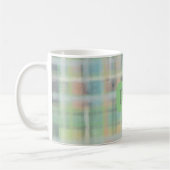 Tartan plaid initialen groen blauw grijs beige pas koffiemok (Links)