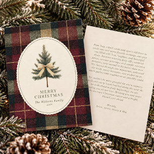 Tartan Plaid Kerstboom Familie Nieuwsbrief Feestdagenkaart