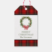 Tartan Plaid Kerstcadeau Label Cadeaulabel (Voorkant)