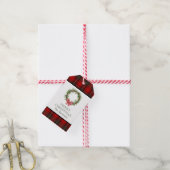 Tartan Plaid Kerstcadeau Label Cadeaulabel (Met Touw)