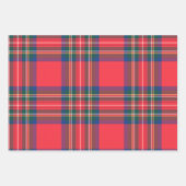 Tartan Plaid Kerstmis Feestelijk Rood Groen Blauw Inpakpapier Vel (Voorkant 3)