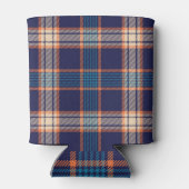 Tartan plaid, kleurrijke marine textuur. blikjeskoeler (Achterkant)