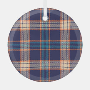Tartan plaid, kleurrijke marine textuur. glas ornament