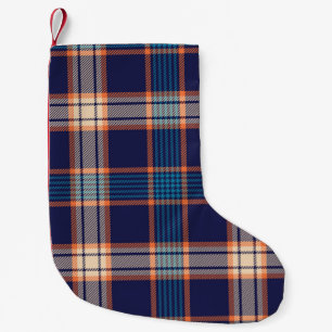 Tartan plaid, kleurrijke marine textuur. kleine kerstsok