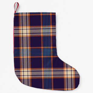 Tartan plaid, kleurrijke marine textuur. kleine kerstsok