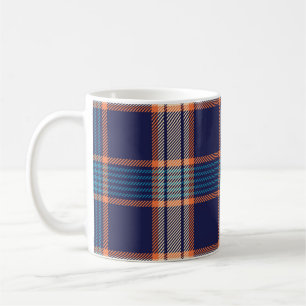 Tartan plaid, kleurrijke marine textuur. koffiemok