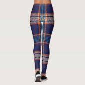 Tartan plaid, kleurrijke marine textuur. leggings (Achterkant)