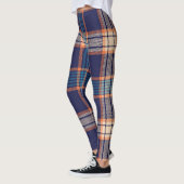 Tartan plaid, kleurrijke marine textuur. leggings (Links)