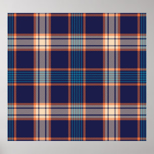 Tartan plaid, kleurrijke marine textuur. poster
