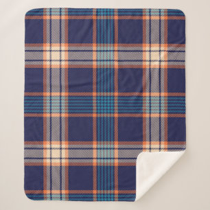 Tartan plaid, kleurrijke marine textuur. sherpa deken