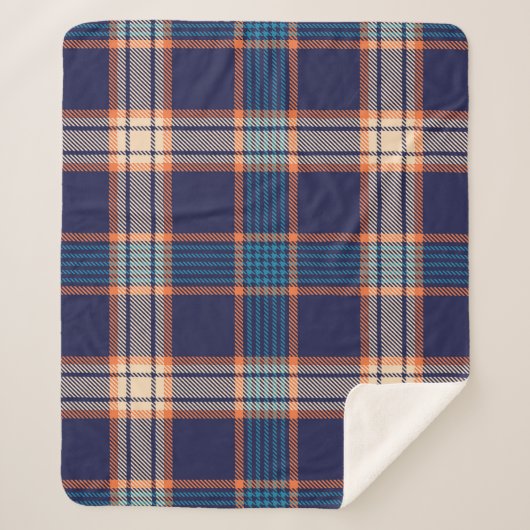 Tartan plaid, kleurrijke marine textuur. sherpa deken (Voorkant)
