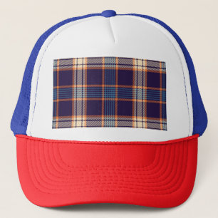 Tartan plaid, kleurrijke marine textuur. trucker pet